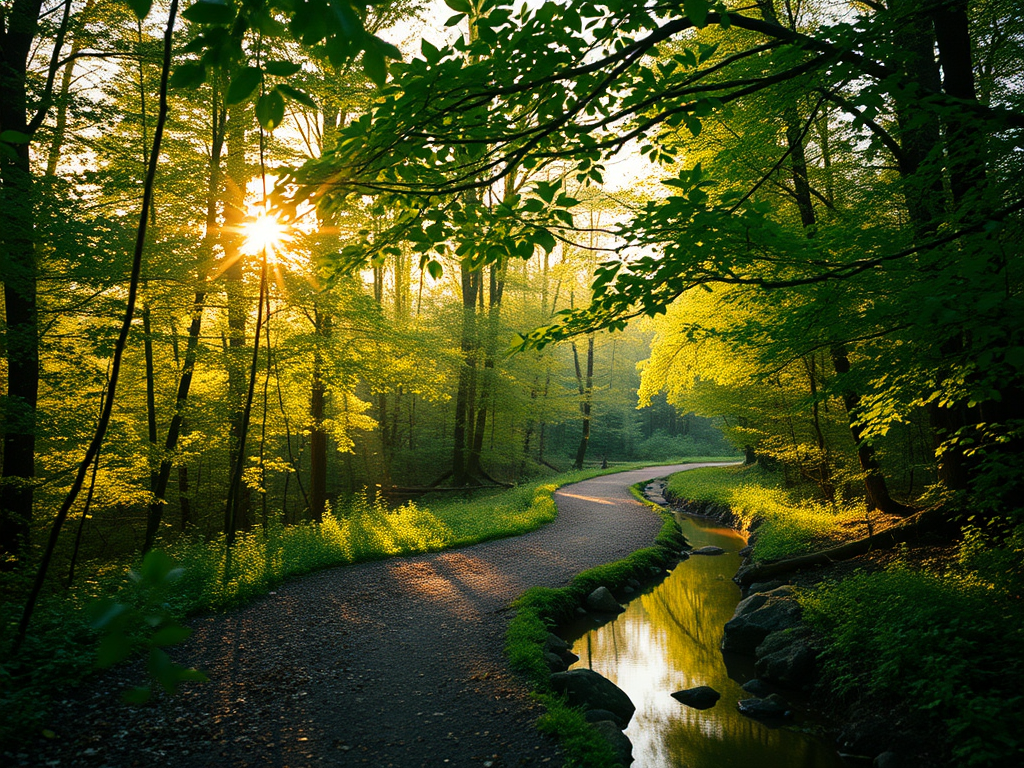 path through wooded area