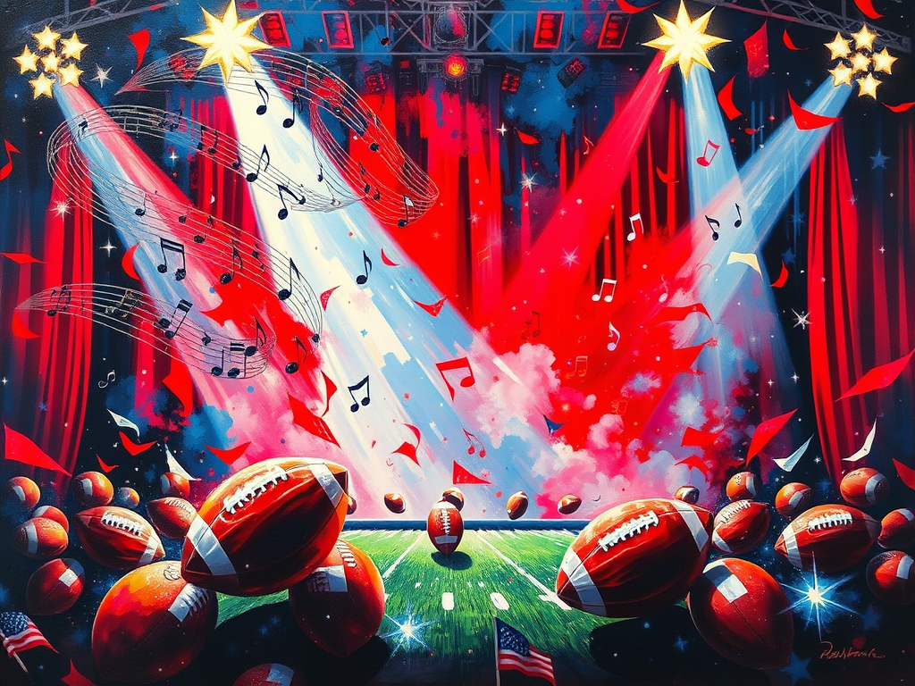 footballs, field, stage artwork